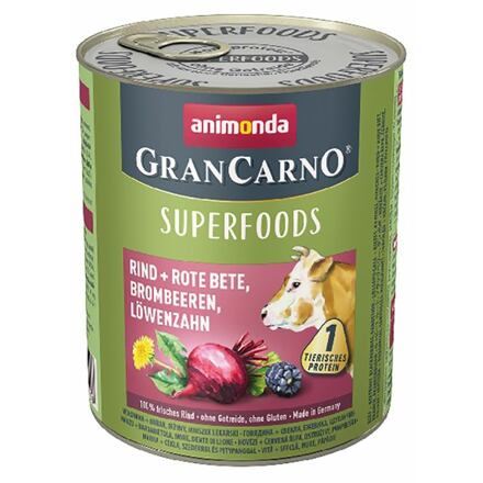 GranCarno Superfoods hovädzie, čv.řepa, černice, púpava 800 g pre psov