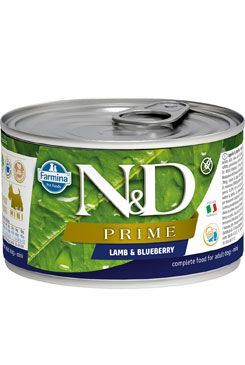 N & D DOG PRIME Adult Lamb & Blueberry Mini 140g