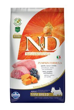 N & D GF Pumpkin DOG Adult Mini Lamb & Blueberry 2,5kg