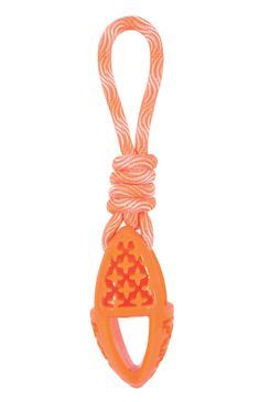 Hračka pes TPR SAMBA ovál s lanom oranžová Zolux