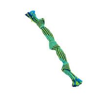 Hračka pes BUSTER Pískací lano, modrá / zelená, 35cm, M