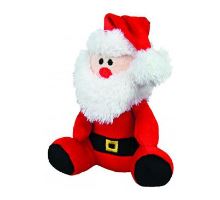 Vianočné Hračka pes Santa so šálom plyš 20cm TR 1ks