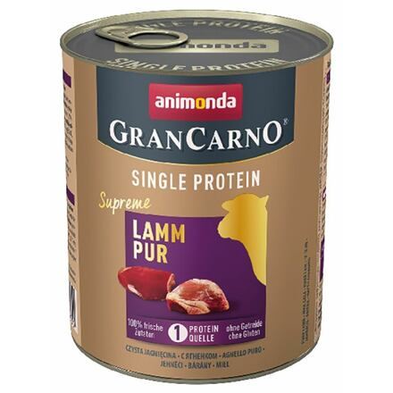 GranCarno Single Protein 800 g čisté jahňacie, konzerva pre psov