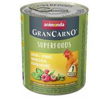 GranCarno Superfoods kura, špenát, maliny, tekvicové semienka 800 g pre psov