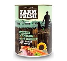 Farm Fresh Dog Venision &amp; Rabit + Sweet Potatoes konz 400g