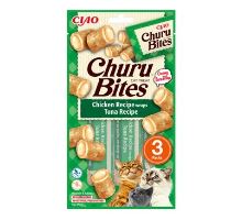 Churu Cat Bites Chicken wraps &amp; Tuna Purée 3x10g