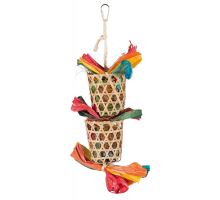 Závesná hračka košíčky s hniezdne materiálom pre vtáky 35cm