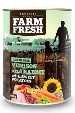 Farm Fresh Dog Venision & Rabit + Sweet Potatoes konz 800g