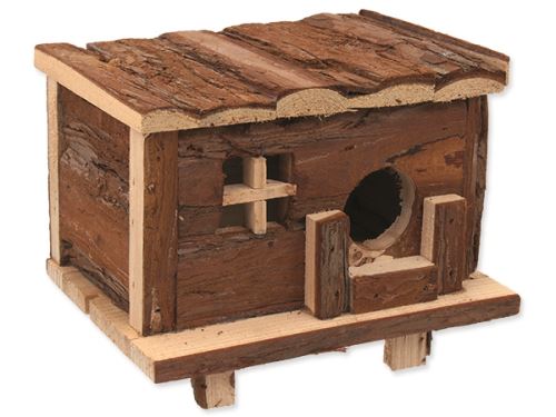 Domček SMALL ANIMAL Zrub drevený s kôrou 18 x 13 x 13,5 cm 1ks