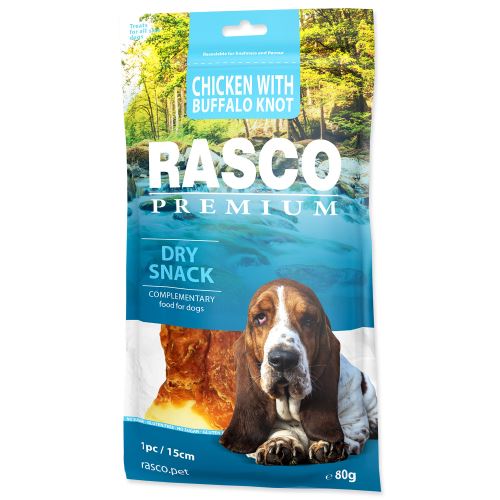 Pochúťka RASCO Premium uzol byvolej obalený kuracím mäsom 80g