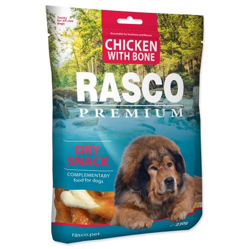 Pochúťka RASCO Premium kosti obalené kuracím mäsom 230g