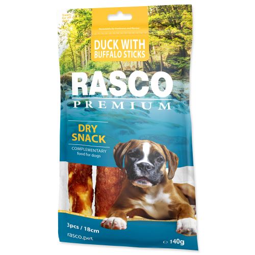 RASCO Premium 3 tyčinky bůvolí obalené kačacím mäsom