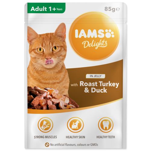 IAMS cat delights turkey & duck in jelly 85g kapsička