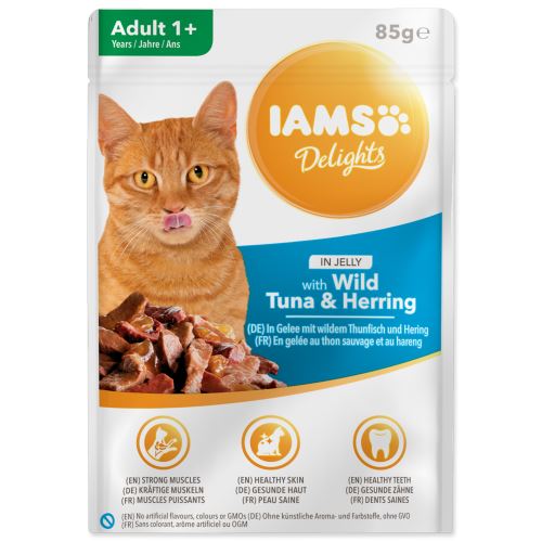 IAMS cat delights tona & herring in jelly 85g kapsička