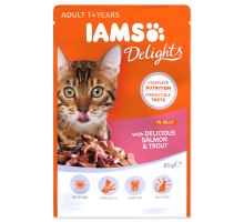 IAMS cat delights salmon &amp; trout in jelly 85g kapsička