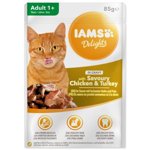 IAMS cat delights chicken & turkey in gravy 85g kapsička