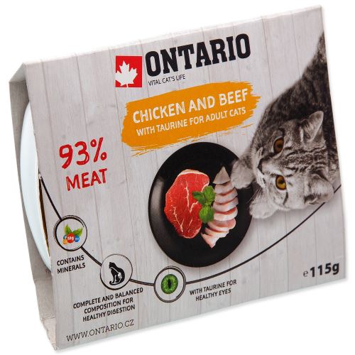 Vanička ONTARIO chicken & beef with taurine 115g
