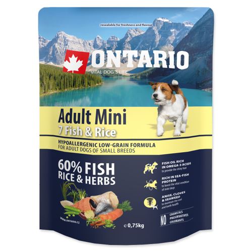 ONTARIO Adult Mini Fish & Rice 0,75kg