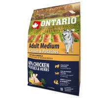 ONTARIO Dog Adult Medium Chicken &amp; Potatoes &amp; Herbs 2,25 kg