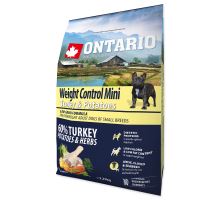 ONTARIO Dog Mini Weight Control Turkey &amp; Potatoes 2,25 kg