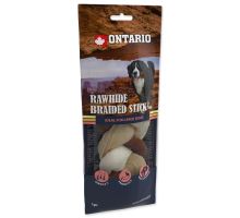 ONTARIO Snack Dog Rawhide Braided Stick Mix 17,5 cm 1ks