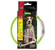 Obojok DOG FANTASY LED nylonový zelený S / M
