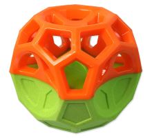 DF Míček s goemetrickými obrazci pískací oranžovo-zelená 8,5cm