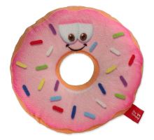 DOG FANTASY donut s obličejem růžový 12 cm 1ks