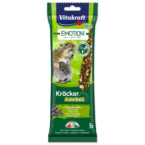 Tyčinky VITAKRAFT Emotion Kracker Herbal pre malé hlodavce
