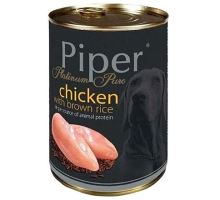 PIPER PLATINUM PURE kura s hnedou ryžou, konzerva pre psov, 400 g
