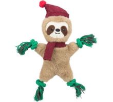 Xmas SLOTH  - vánoční lenochod 30 cm, píská/šustí, plyš/lano